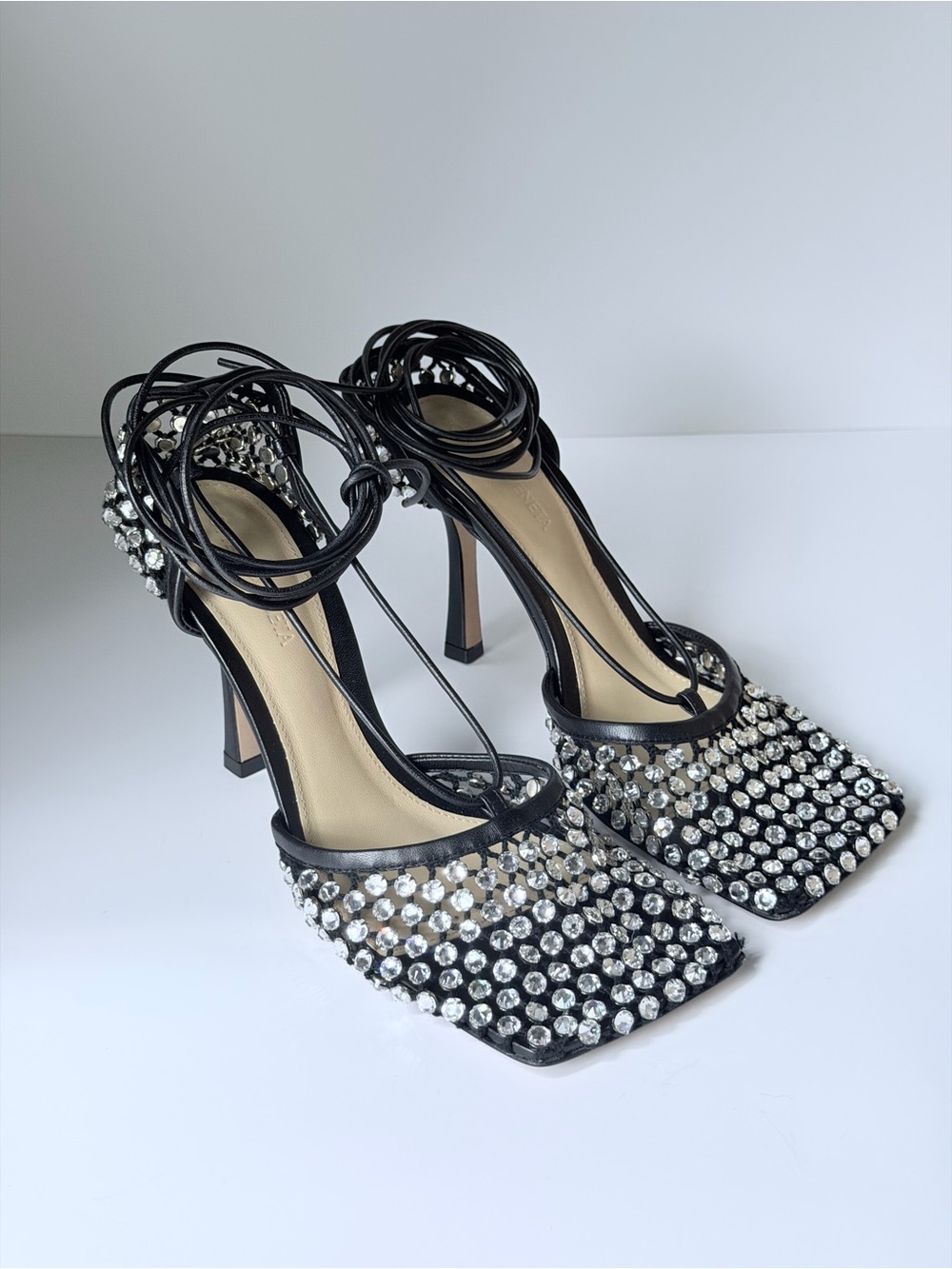 Bottega Veneta Sparkle Stretch Heels